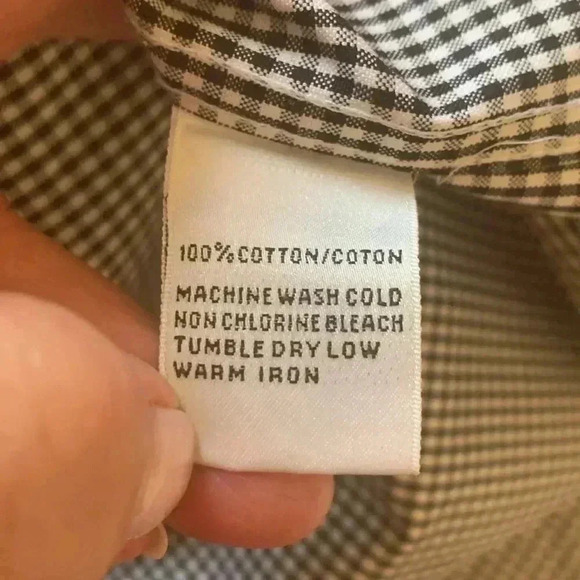 Talbots Black & White  Button Down 100% Cotton Wrinkle Resistant Size 18 - Picture 7 of 8